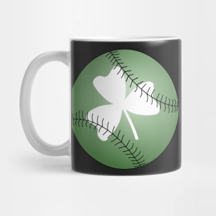 Baseball White Irish Shamrock Mug